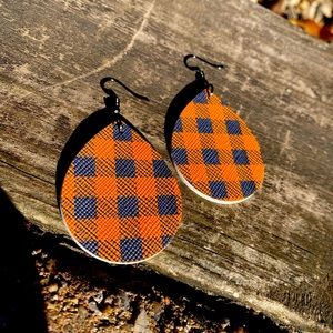 Faux leather earrings